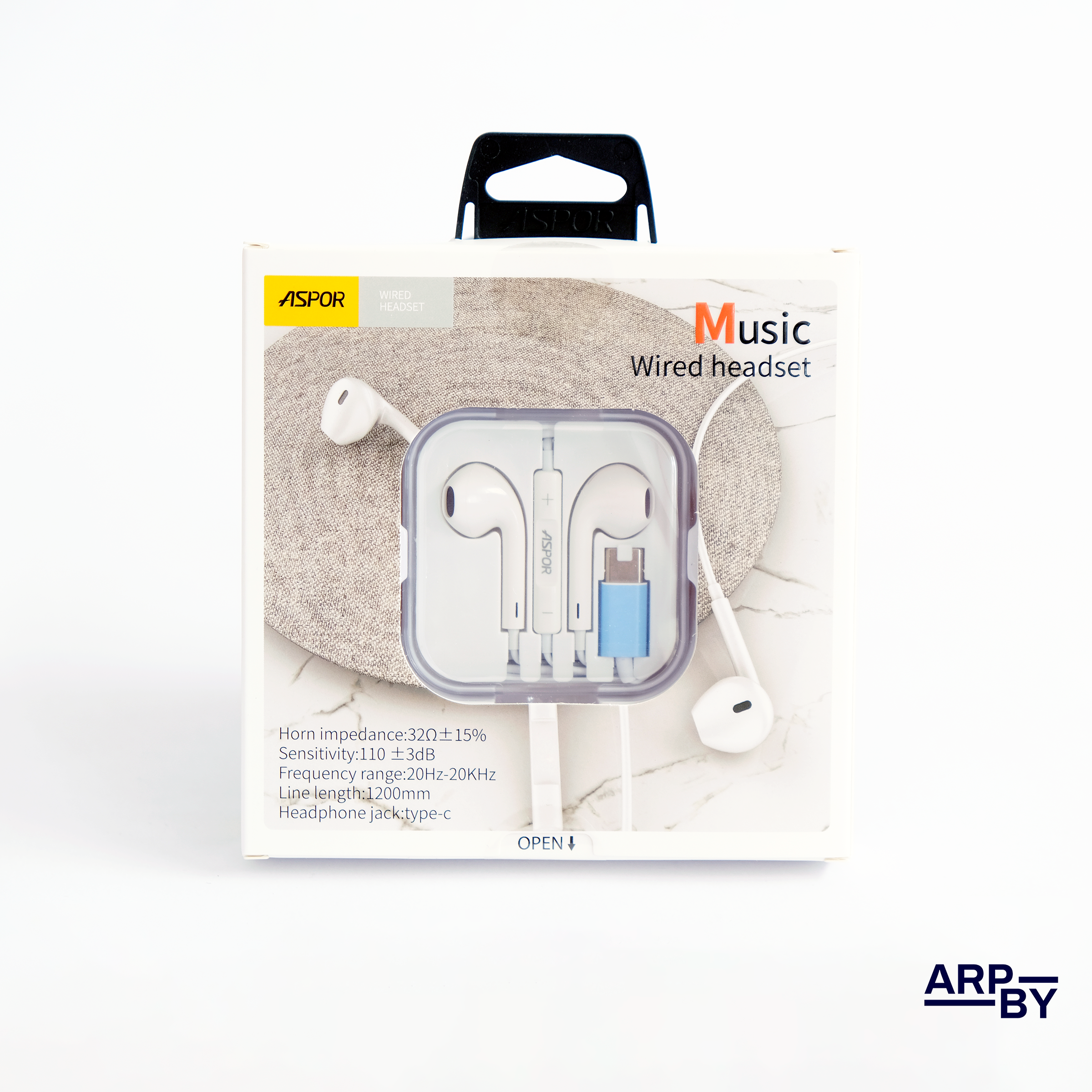 Auricular A215 c/fio USB-C Branco Auricular A215 c/fio USB-C Branco